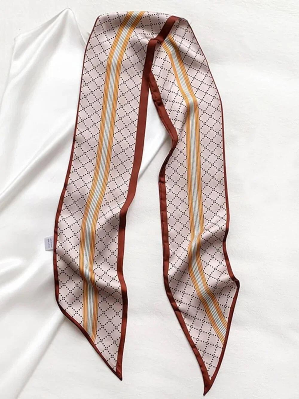 Women's Turmeric Rhombus Edge Elegant Oblique Angle Scarves Bag Scarfs